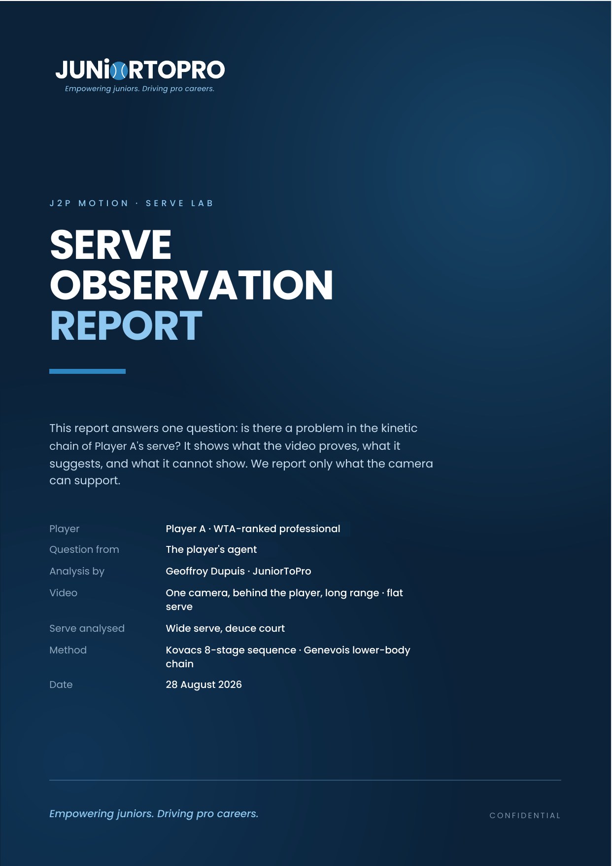 J2Pro Motion Serve Observation Report cover, anonymised